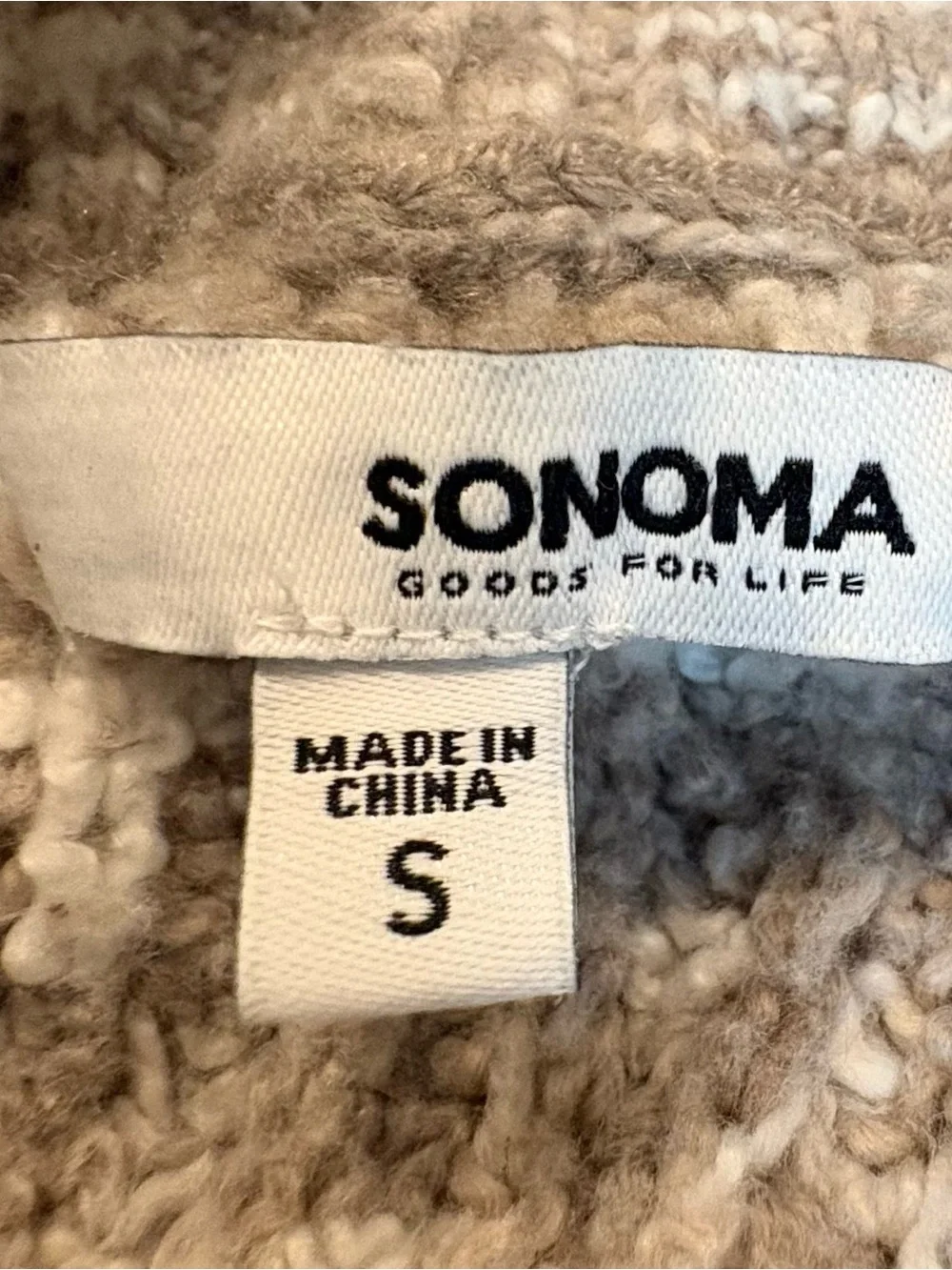 Sonoma Hooded Marled Open-Front Cardigan - Tan & Cream